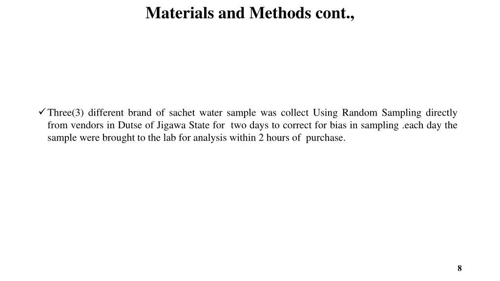 materials and methods cont
