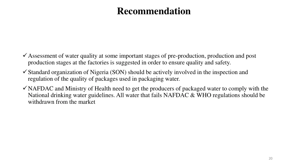 recommendation