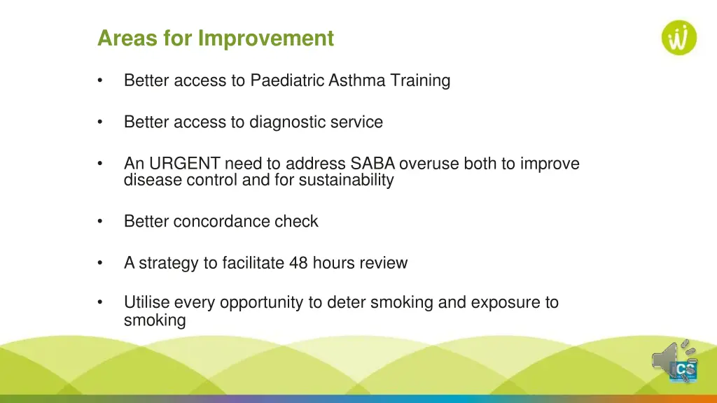 areas for improvement