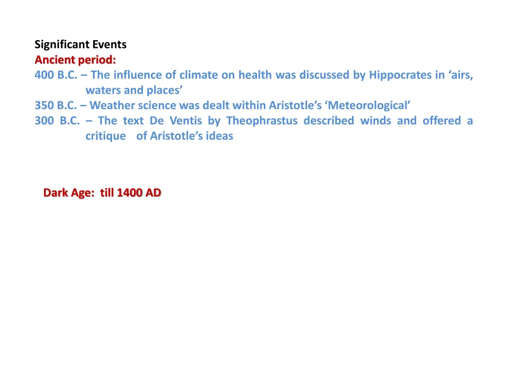 significant events ancient period