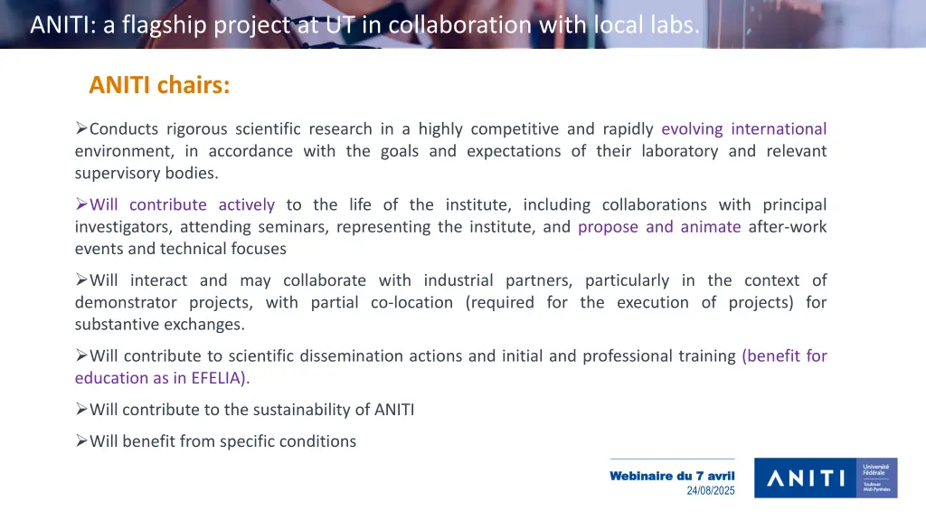 aniti a flagship project at ut in collaboration
