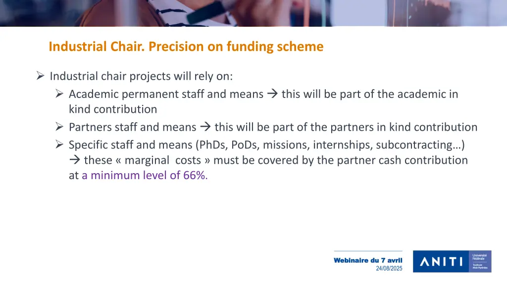 industrial chair precision on funding scheme