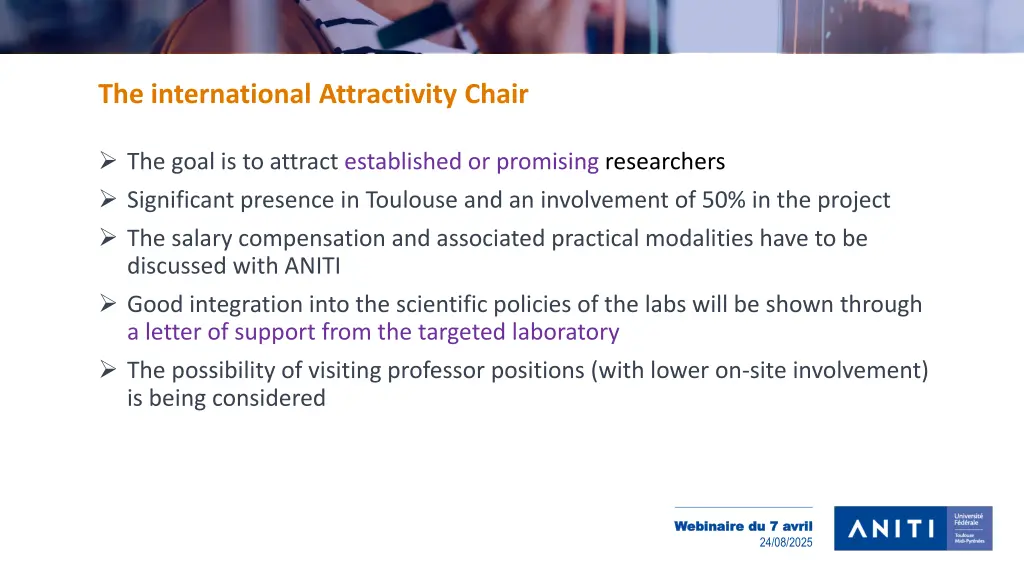 the international attractivity chair