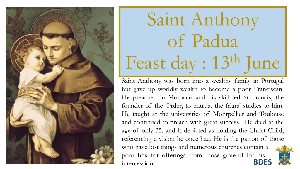 saint anthony of padua feast day 13 th june saint