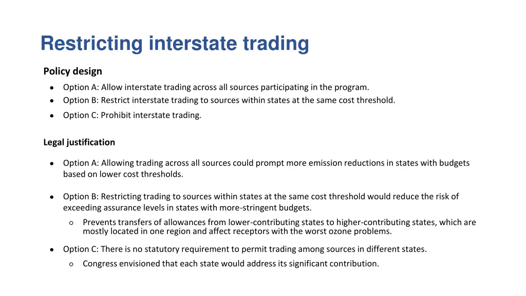 restricting interstate trading