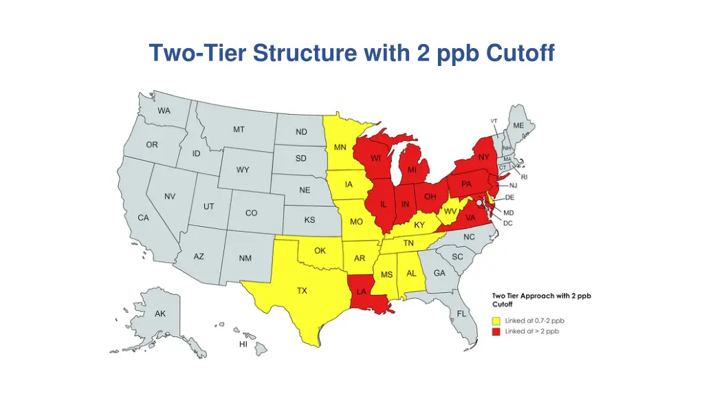 two tier structure with 2 ppb cutoff