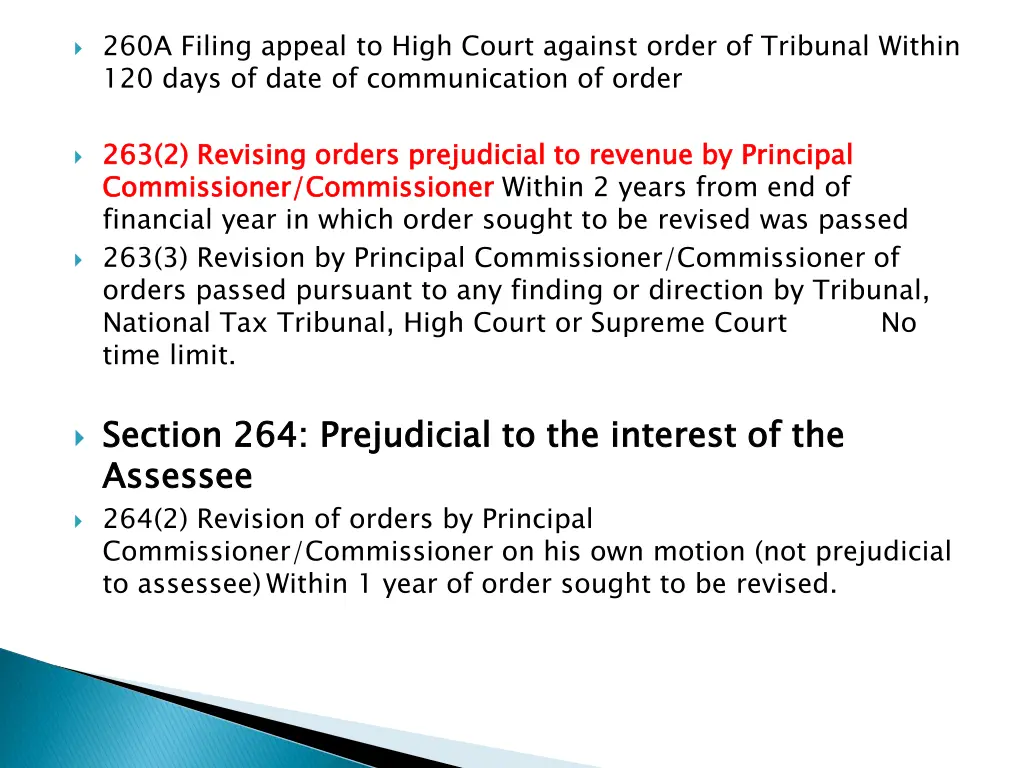 260a filing appeal to high court against order