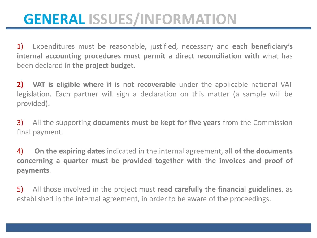 general issues information