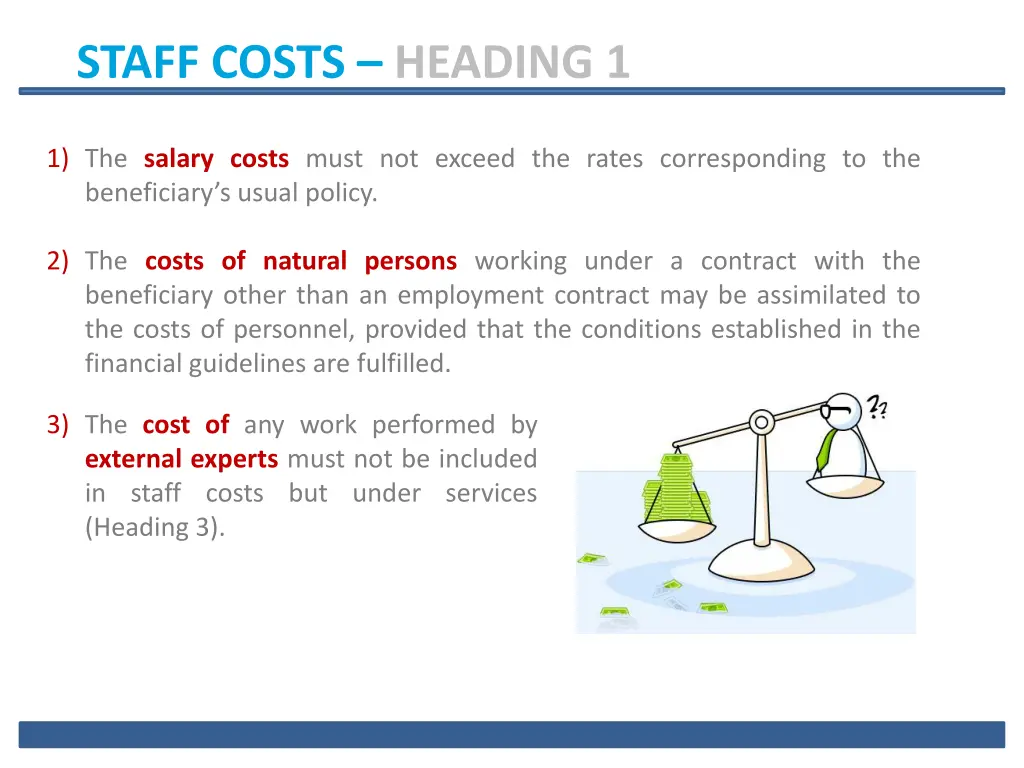 staff costs heading 1