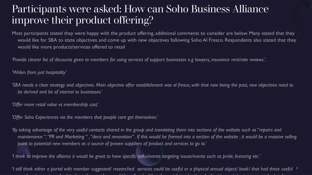 participants were asked how can soho business