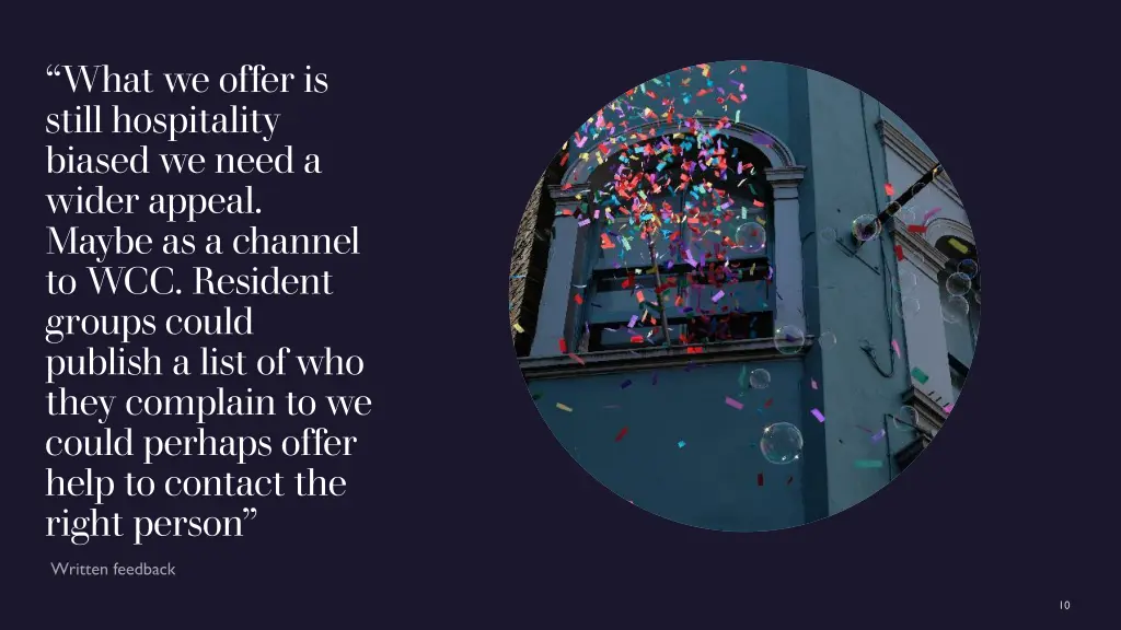 what we offer is still hospitality biased we need