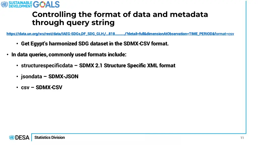 controlling the format of data and metadata