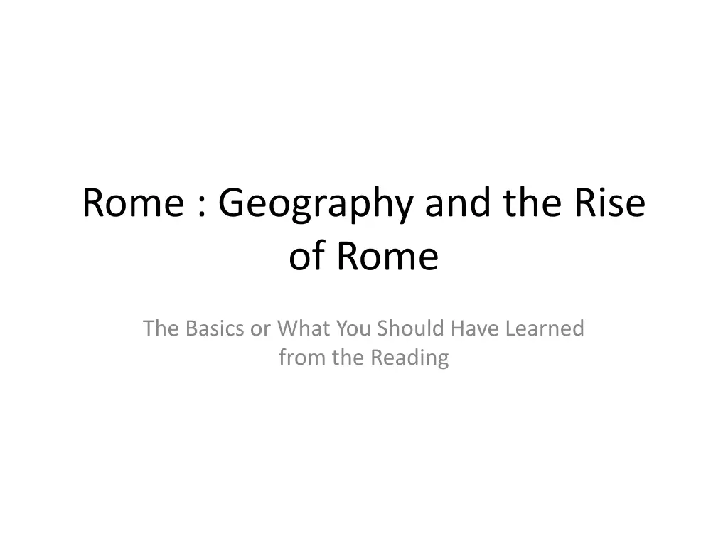 rome geography and the rise of rome