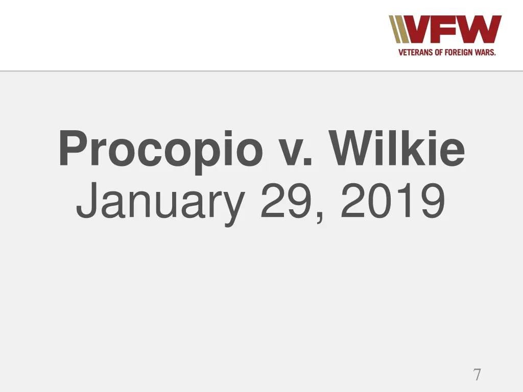 procopio v wilkie january 29 2019