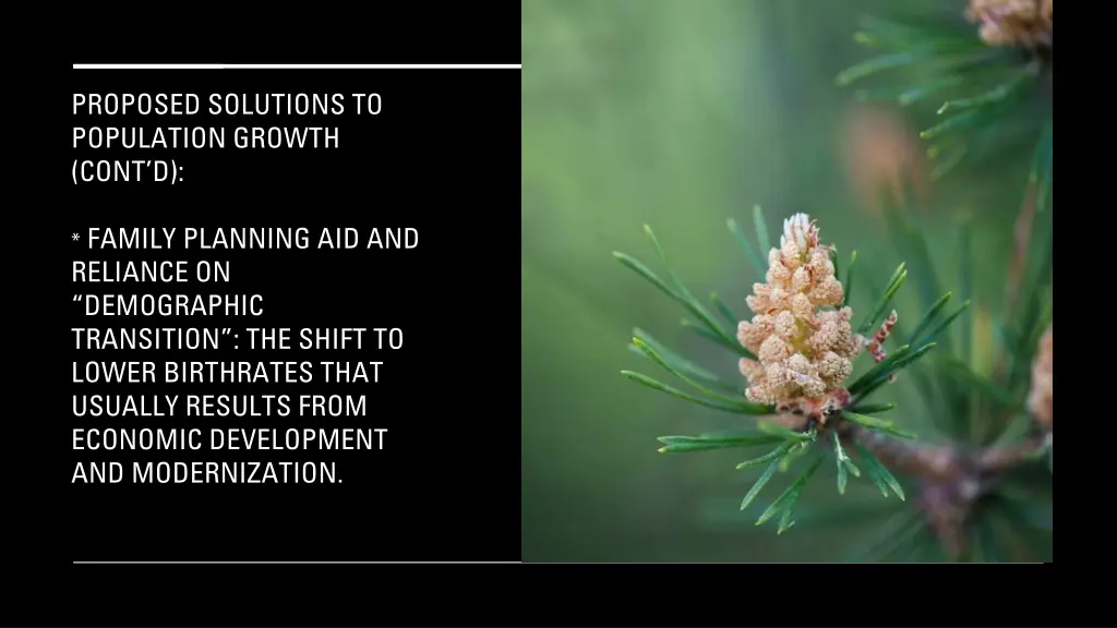 proposed solutions to population growth cont d