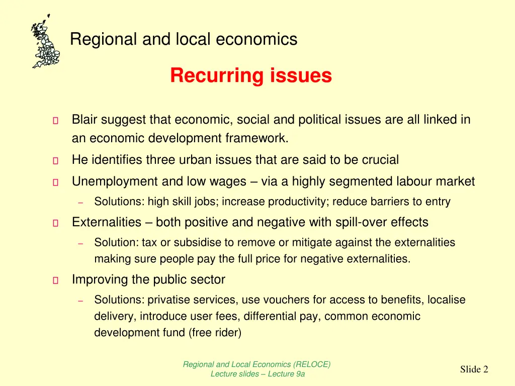 regional and local economics