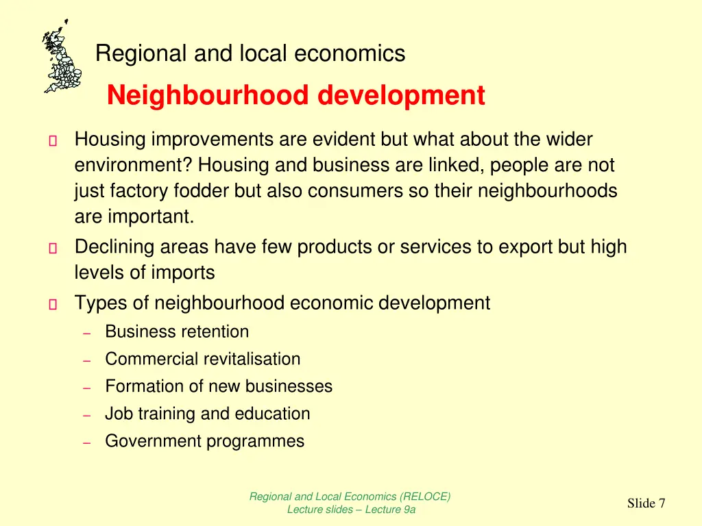 regional and local economics neighbourhood