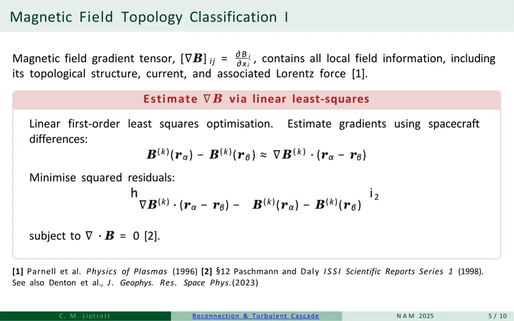 magnetic field topology classification i