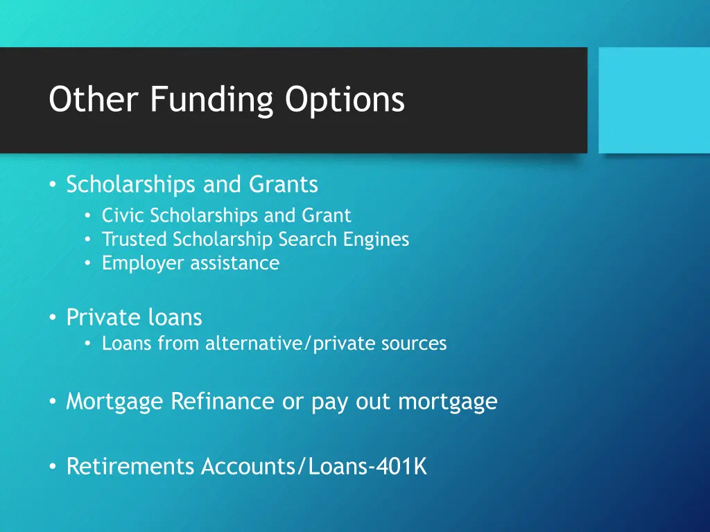 other funding options