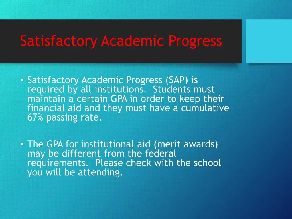 satisfactory academic progress