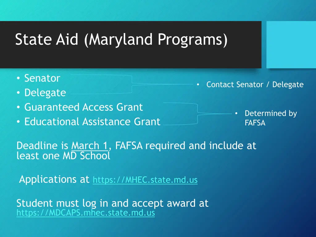 state aid maryland programs
