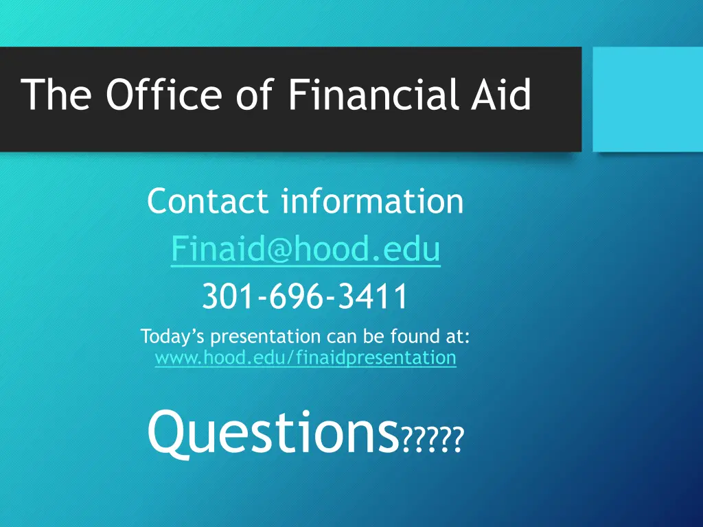 the office of financial aid