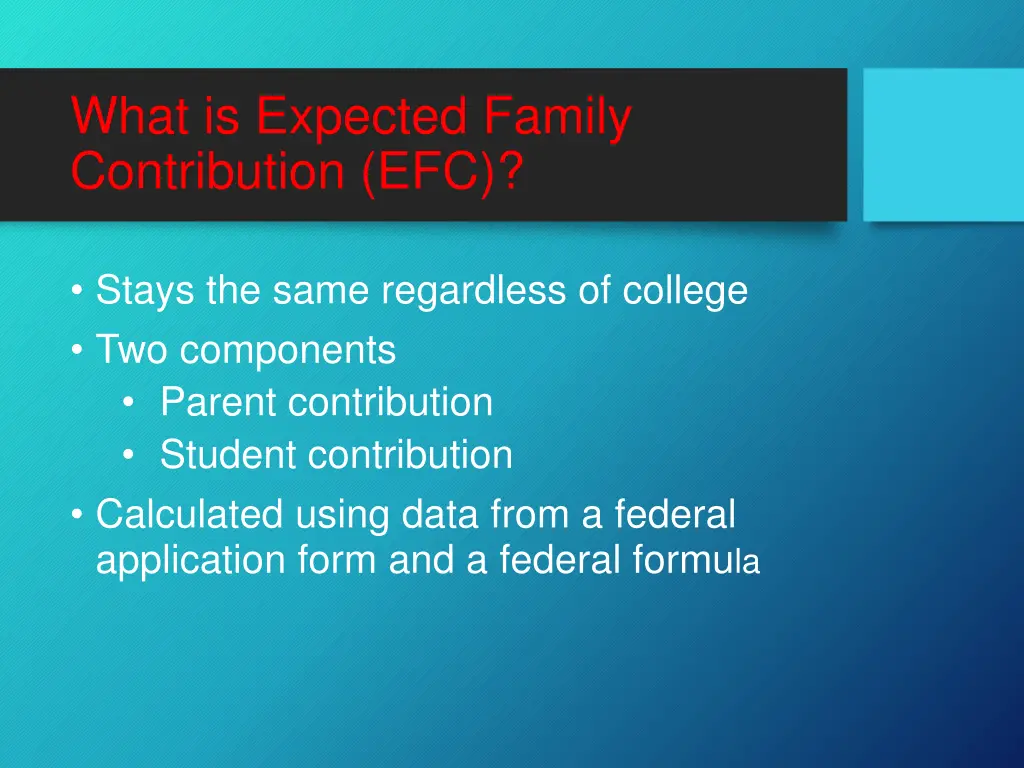 what is expected family contribution efc