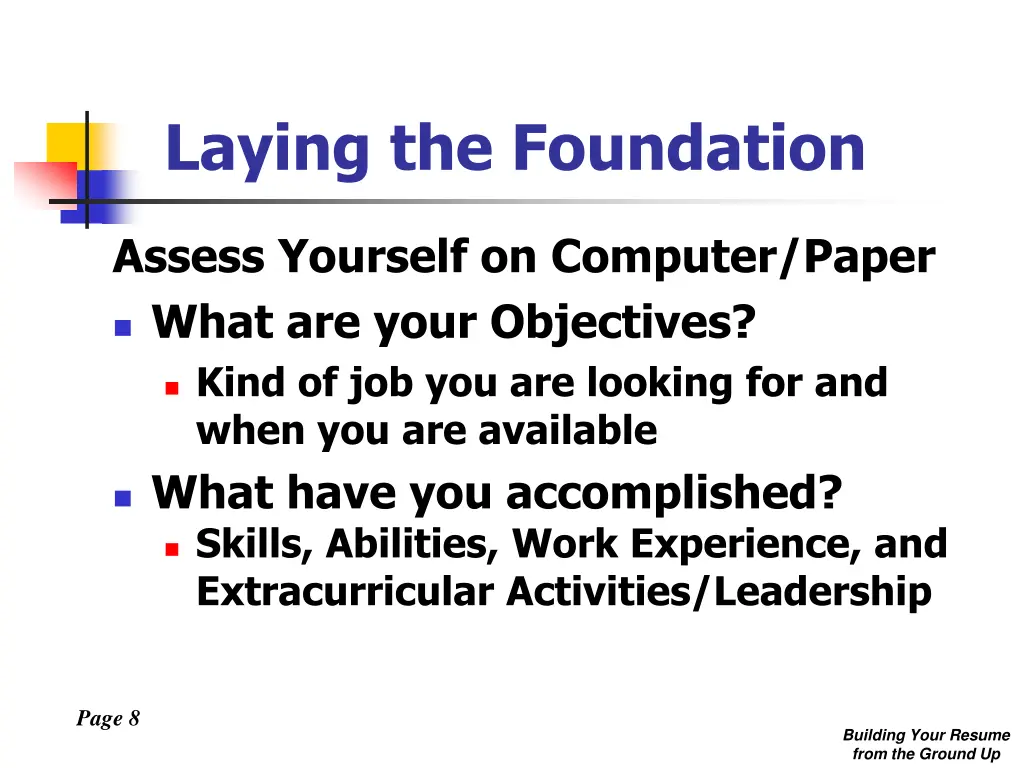 laying the foundation