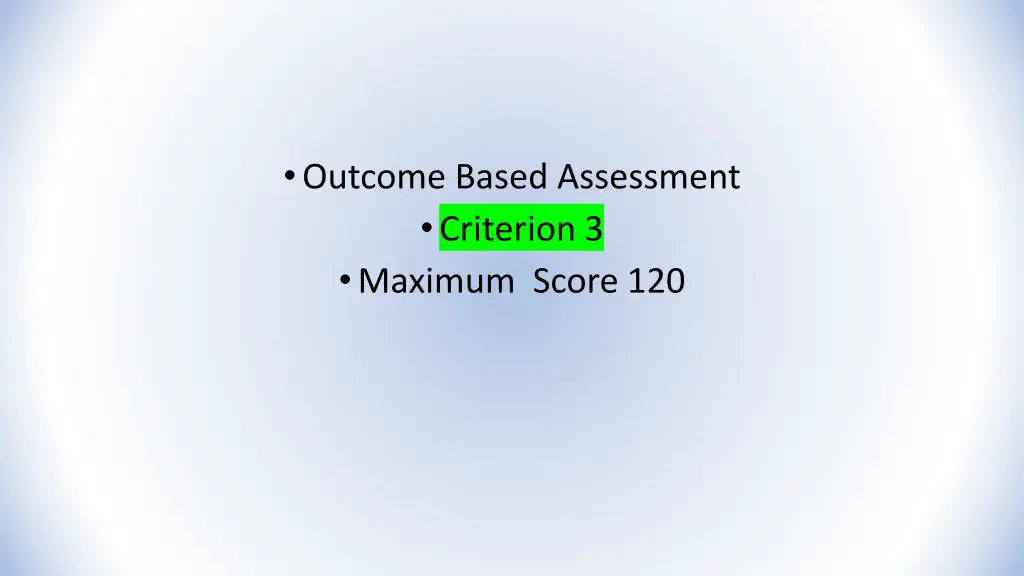 outcome based assessment criterion 3 maximum