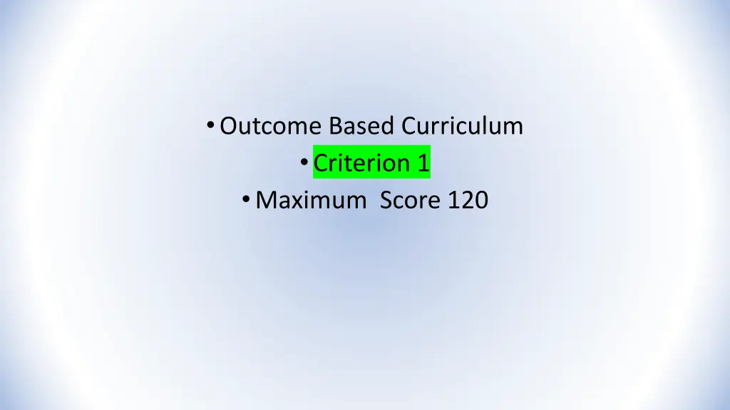 outcome based curriculum criterion 1 maximum