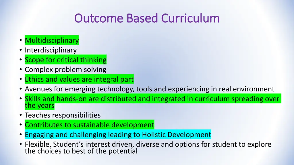 outcome based curriculum outcome based curriculum