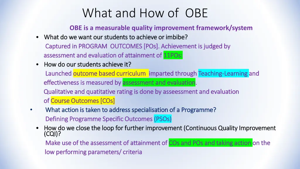 what and how of obe