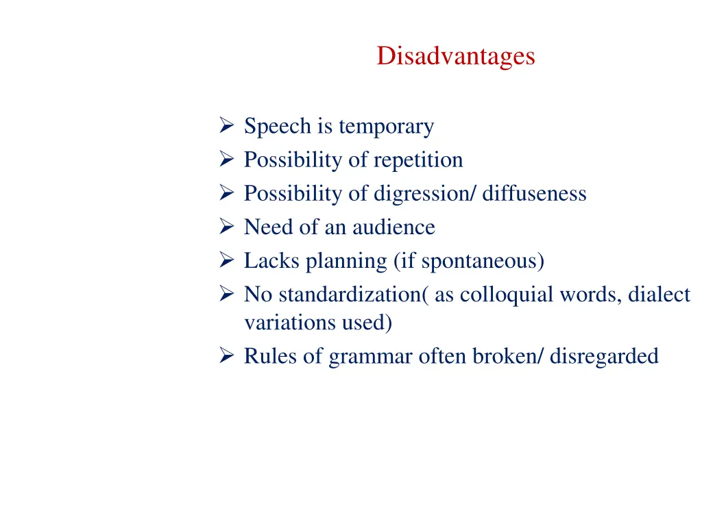 disadvantages