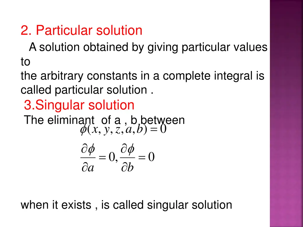 2 particular solution a solution obtained