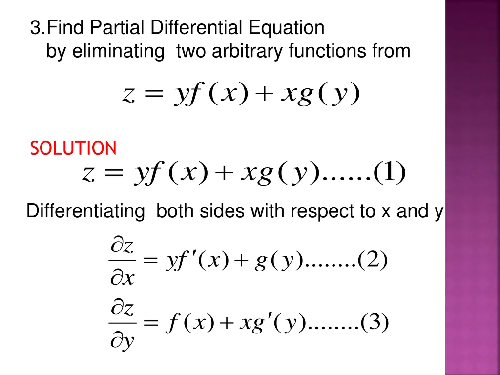 3 find partial differential equation