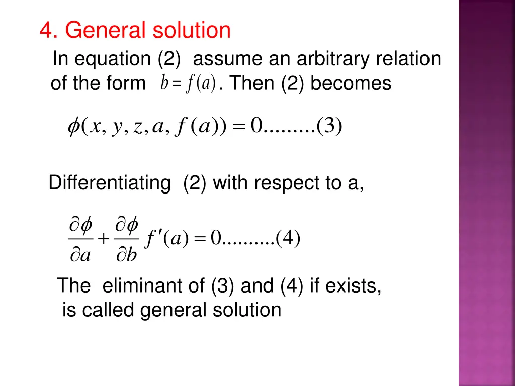 4 general solution in equation 2 assume