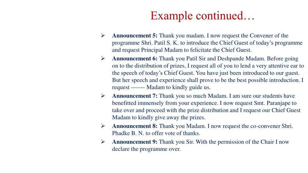 example continued