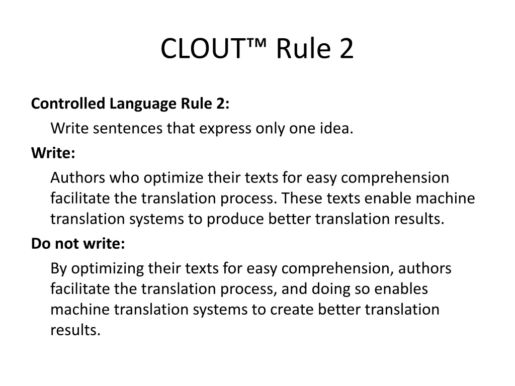 clout rule 2
