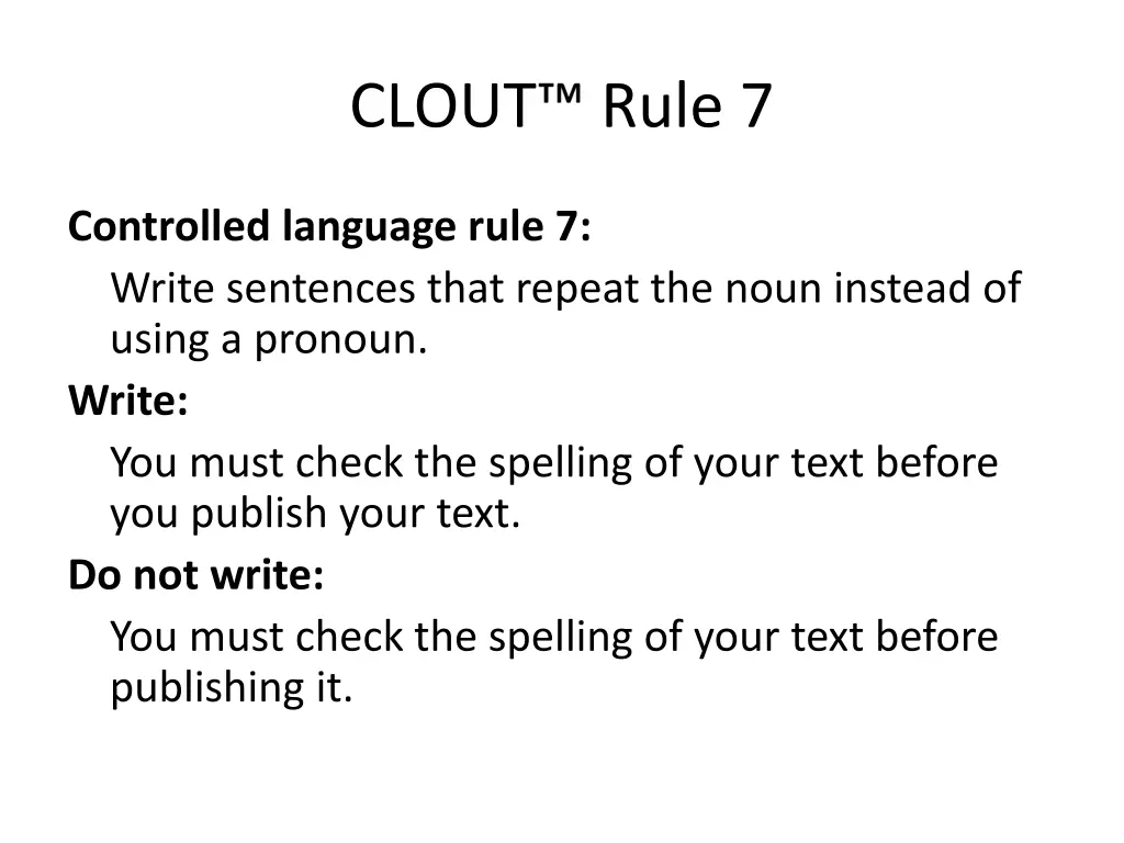 clout rule 7