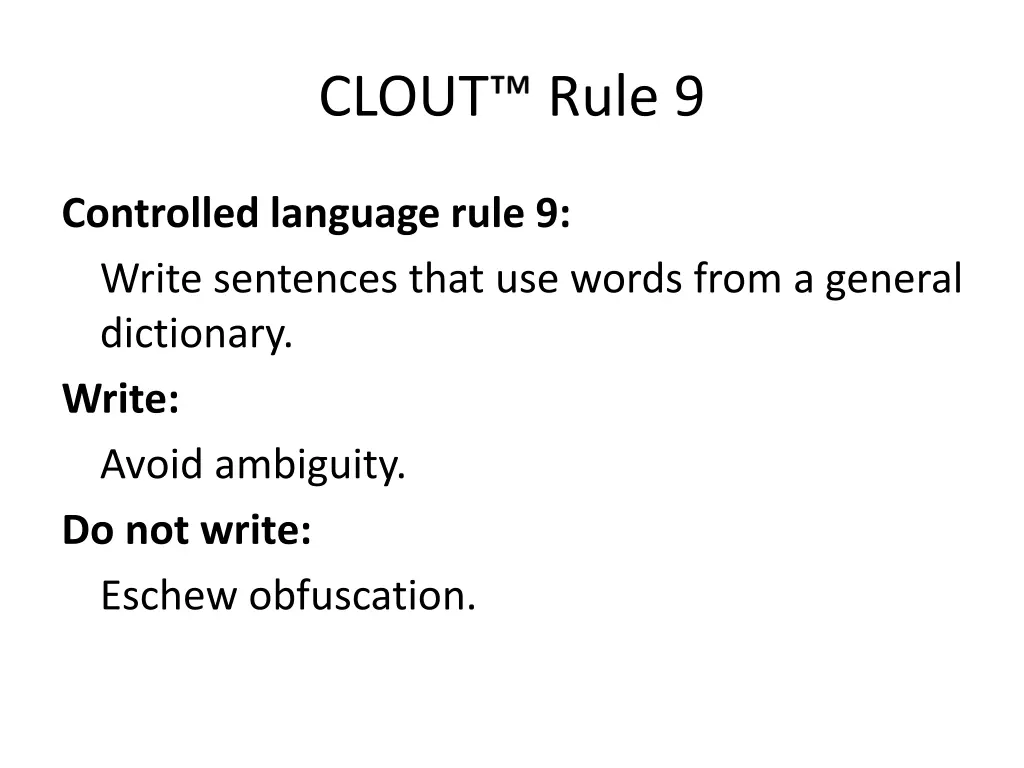 clout rule 9