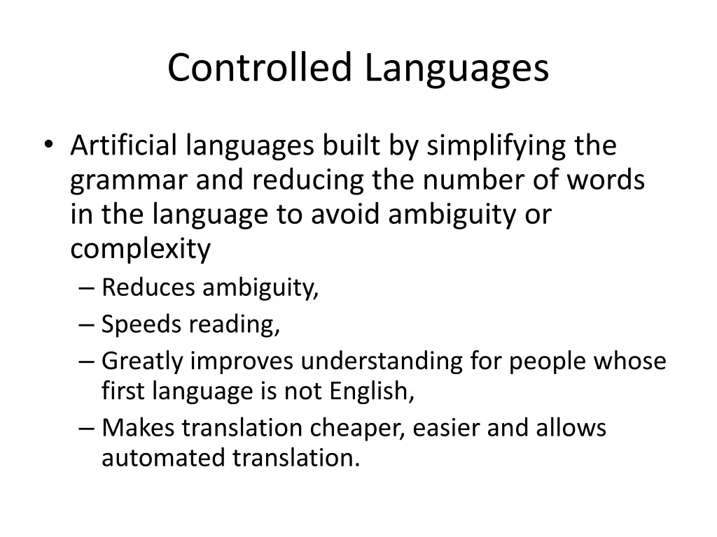 controlled languages