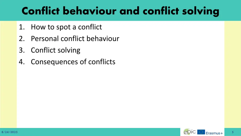 conflict behaviour and conflict solving
