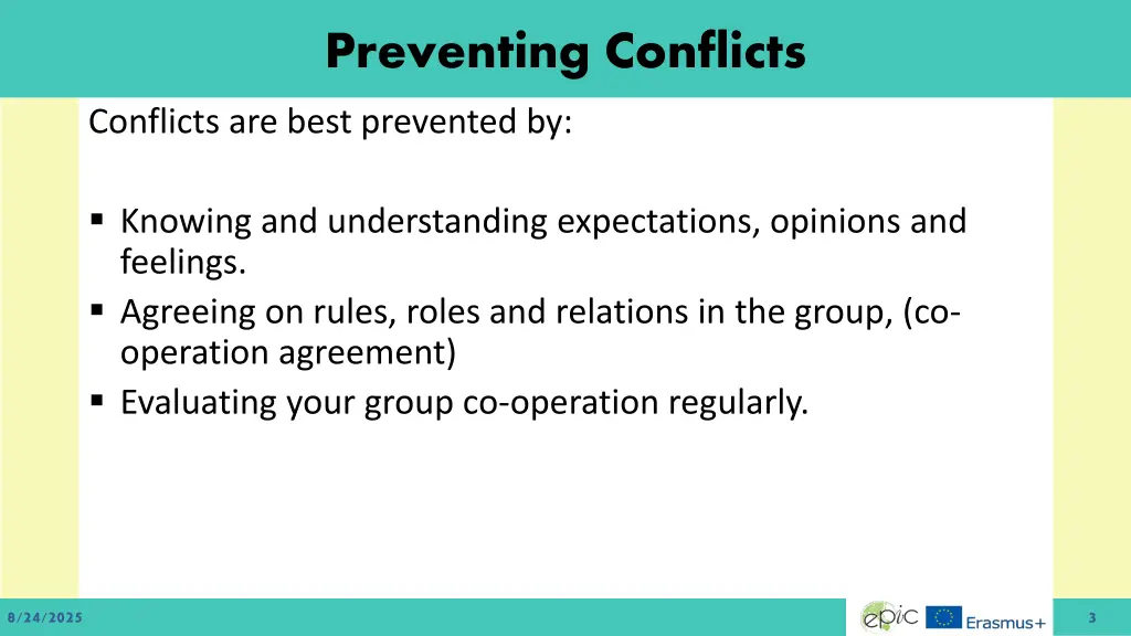 preventing conflicts 1