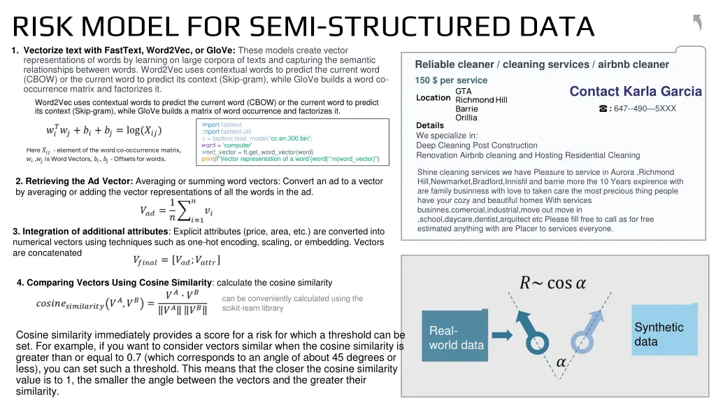 risk model for semi structured data 1 vectorize