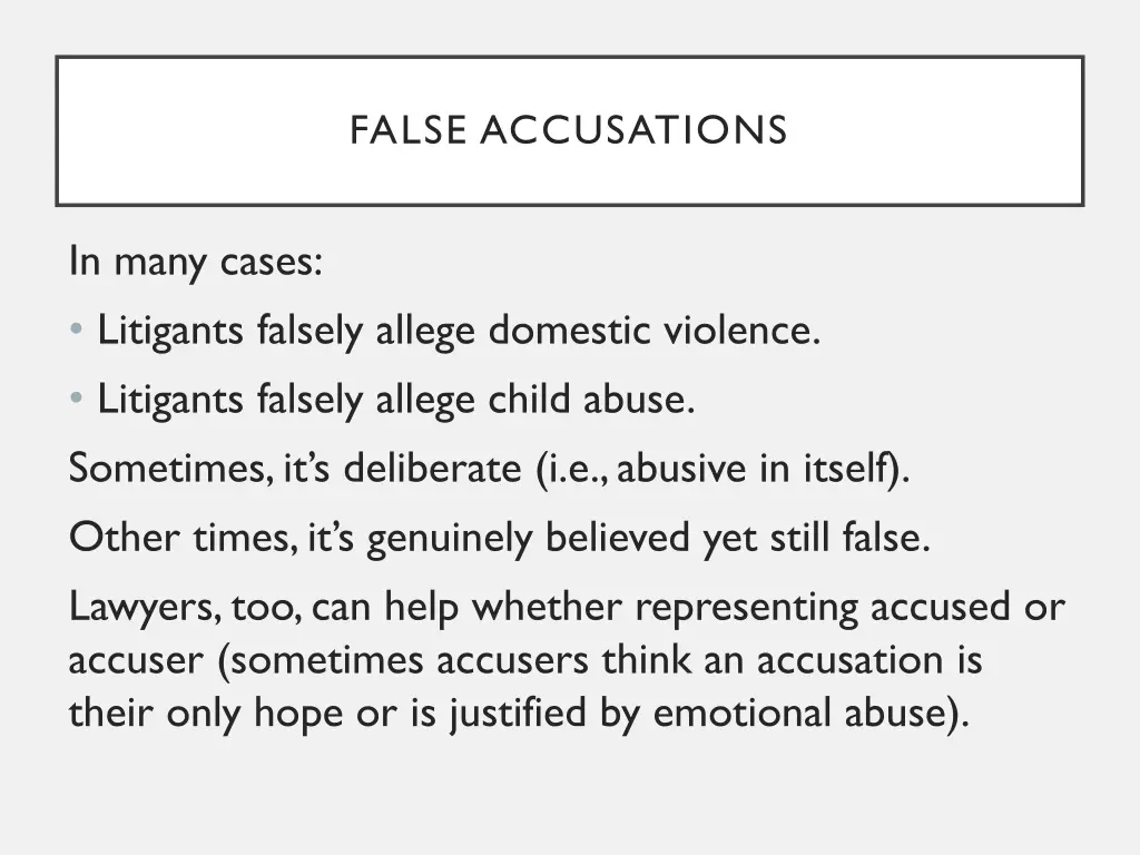 false accusations