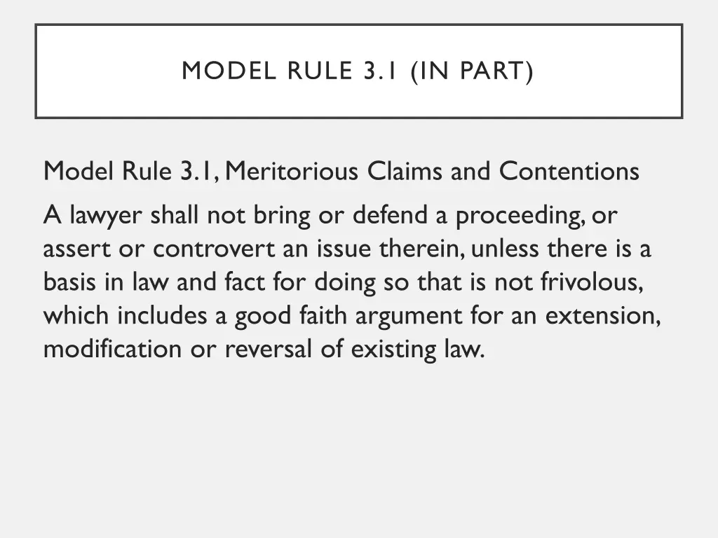 model rule 3 1 in part