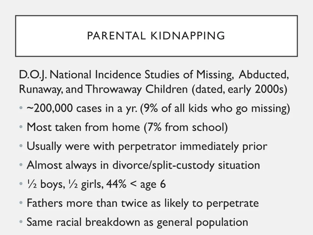 parental kidnapping