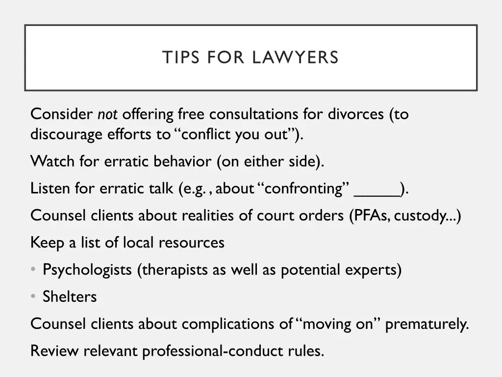tips for lawyers