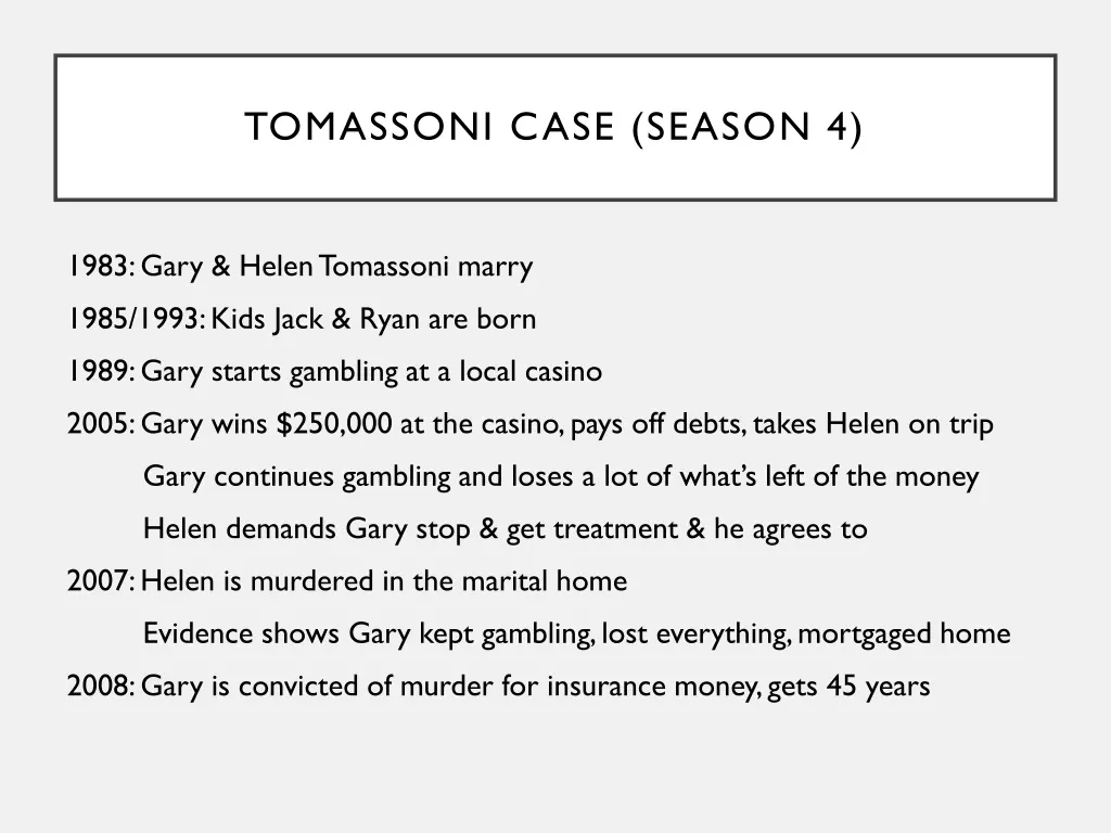 tomassoni case season 4