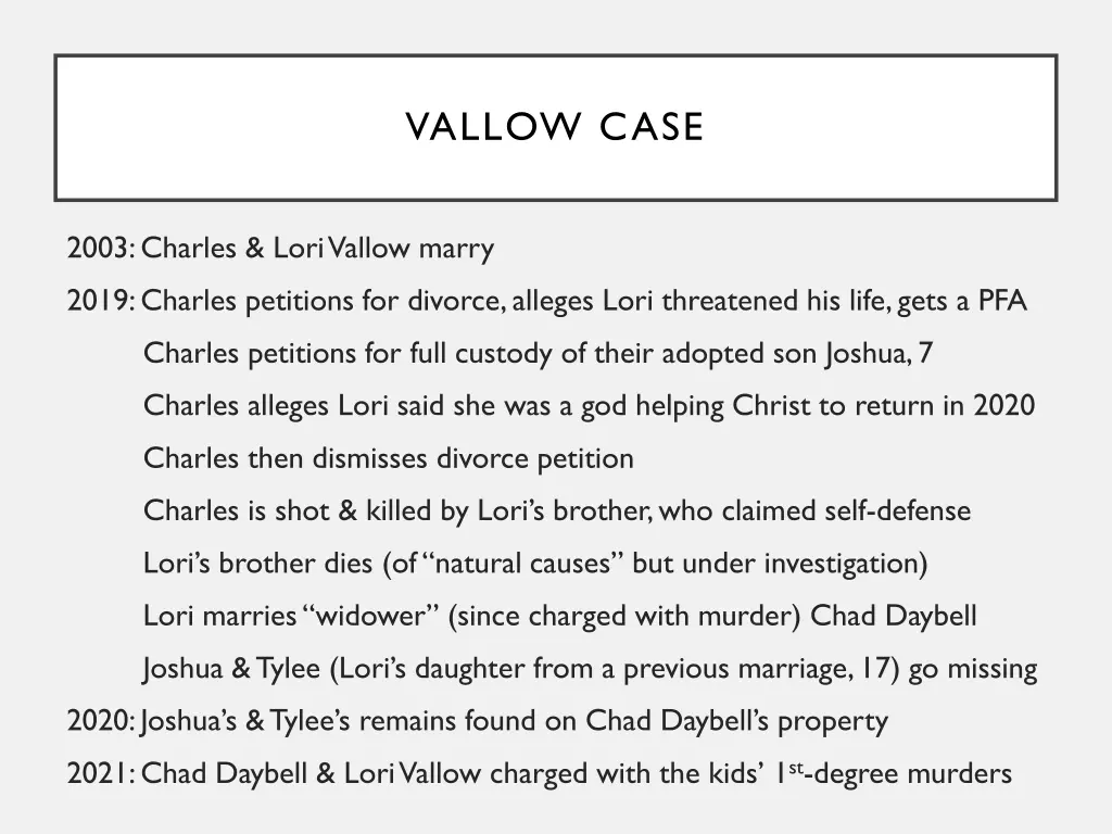 vallow case